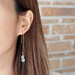 天然石水晶さざれ石◇チェーンピアス◇
