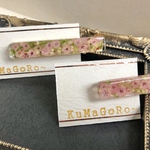 桜カラー親子リンク　春色ボタニカル　ドライフラワー　レジンヘアクリップ