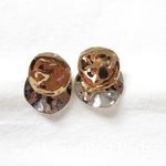 2pcs バックキャッチピアス バイカラー ラウンド