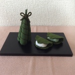 ちりめん細工:端午の節句の飾り(ちまき、柏餅)