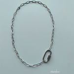 【付けっ放しOK】金属アレルギー対応ステンレス　カラビナネックレス①-1