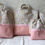 aoyu0122様オーダー　入園入学5点セット　ピンク　花柄　リボン