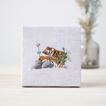 壬寅　刺繍ファブリックパネル　約10cm角　2022年干支