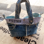 デニムミニトートバッグ ハンドメイド リメイク
