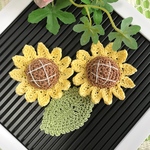 手編み　ひまわりのモチーフセット（レモンイエロー) ハンドメイド　レース編み　向日葵