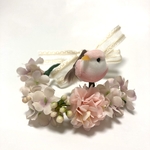 ちょこんと花冠〜小鳥さんといっしょ〜（うさぎさん・他ペット用）・Flower Crown