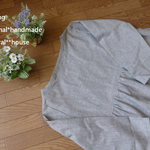 natural*(LL)綿麻グレーワンピース