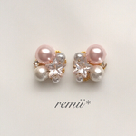 ビジューイヤリング＊baby pink