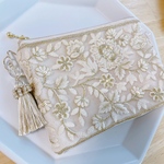 【再販】インド刺繍のミニファスナーポーチ