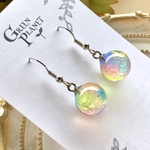〔受注制作〕石鹸玉【泡沫】シルバー　ピアス/イヤリング　レジンアクセサリー