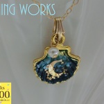 再販：貝がらの中のmoon　starネックレス　　2016