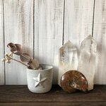 星月猫★「白い星のフリーカップ」アンティークな風合い　陶芸作品　カップ 花瓶 花器 ペン立て　ディスプレイ用品などに