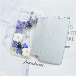 シルバー手帳型押し花スマホケース、紫陽花、全機種対応、iPhone16、iPhone16Pro、iPhone16plus、iPhone15、iPhone14Pro、iPhone13、iPhone12