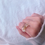 淡水パールとスワロフスキーのクリアリング