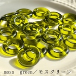 【モスグリーン】うる艶 サークル パーツ アクリル 8点 円 リング 緑