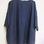 SALE  ネイビーリネンのたっぷりチュニック