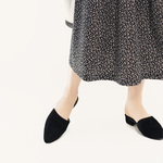 季節の変り目に シックなモノトーンで花柄を 黒 白 コットン ギャザー ロングスカート ●AMELIE●