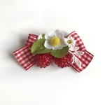 再販:ベリーとギンガムチェックのリボン(大)
