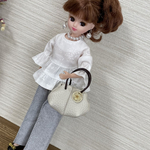 NO,138 リカちゃん服　春コーデ　ティアード　ブラウス　センタープレス　ワイドパンツ