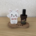  トールペイント  印鑑(シャチハタ)スタンド      白猫