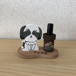 トールペイント  印鑑(シャチハタ)スタンド      シーズー(白黒)