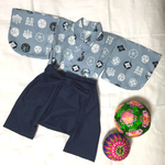 節句 男の子用ベビー着物と袴風サルエルパンツ