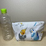 大きな　いろいろインコちゃん　コスメポーチ