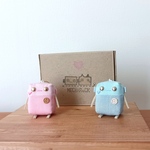 【2匹セット】ロボchiのマスコット ピンク&ブルー┃ ロボット ぬいぐるみチャーム