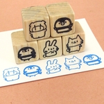 いろいろ動物 ミニ5個セット・ゴム版はんこ