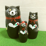 ツヤッとイケメン！黒柴マトリョーシカ＊クローバーとてんとう虫