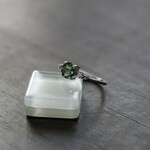 モルダバイト　ダブルCZリング　SILVER925　