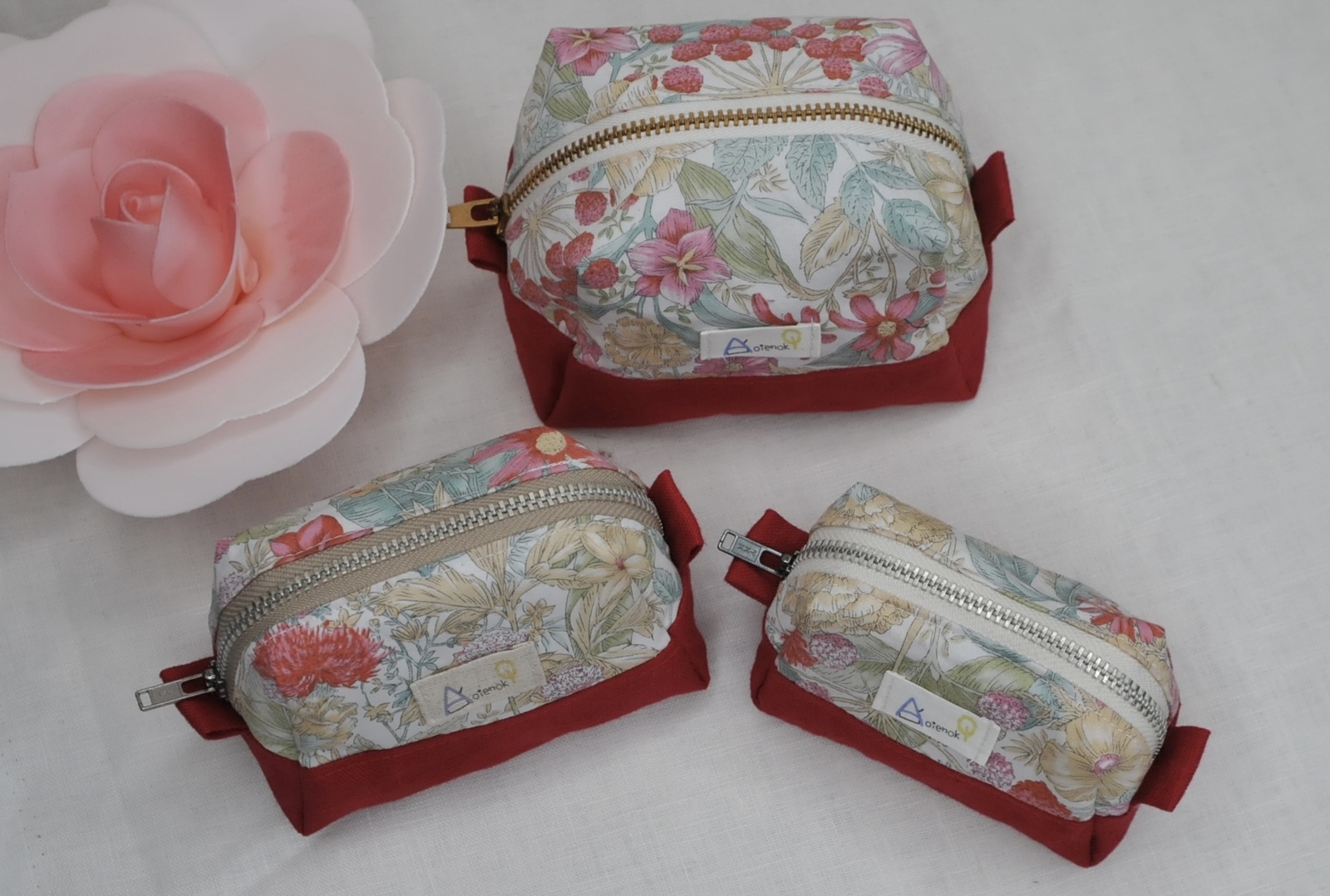 18cm ファスナー ポーチ Flower - AOIENOKI'S GALLERY | minne