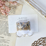 インド刺繍　刺繍リボン　ブルー　青　水色　ゴールド　ホワイト　フリル　スパンコール　花柄　ポニーフック　＊　花　お洒落　結婚式　ヘアアクセサリー  ヘアカフス　髪飾り　プチギフト　プレゼント　お呼ばれ