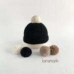 [BABY]ポンポンロール帽子∞40cmブラック♡完成品即発送