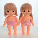 メルちゃんサイズ　パンツ２枚セット　お花柄 とピンク水玉　服　パンツ