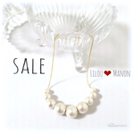 SALE 9粒コットンパールネックレス