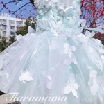 ティファニーブルーカラー　グリーン　ブルー　春のチュチュ可愛いドレスワンピース　お姫様　