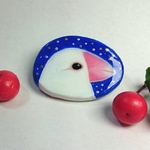 送料無料＊星空と白文鳥のブローチ
