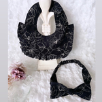 ブラックフラワースタイ&リボンセット