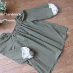 natural*(F)コットンワッシャーブラウス＊カーキ