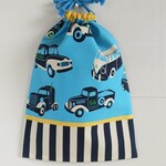 巾着袋/スモック入れ/上履き入れ/着替え袋☆レトロな車🚗×ストライプ