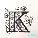 アルファベットのレース風切り絵  Ｋ