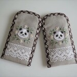 刺繍のメガネケース（panda&rose）