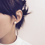 小さな♡コットンパールイヤリング