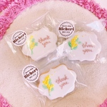 ミモザ♡Thank youアイシングクッキー3枚セット