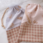 🧸くまさんの給食袋♡ピンク♡ブルー