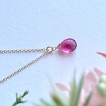 Pink Tourmaline Quartz Necklace 14kgf シルバー変更可能