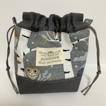 夜のフクロウ柄✩.*˚小物入れ ミニきんちゃく小物入れ