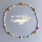 [order品] クリア × ビビット カラフルなビーズネックレス / ミルフィオリビーズ ビーズフラワー