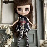 2043 きのこと不思議な猫さんワンピース Blythe ブライス アウトフィット 洋服